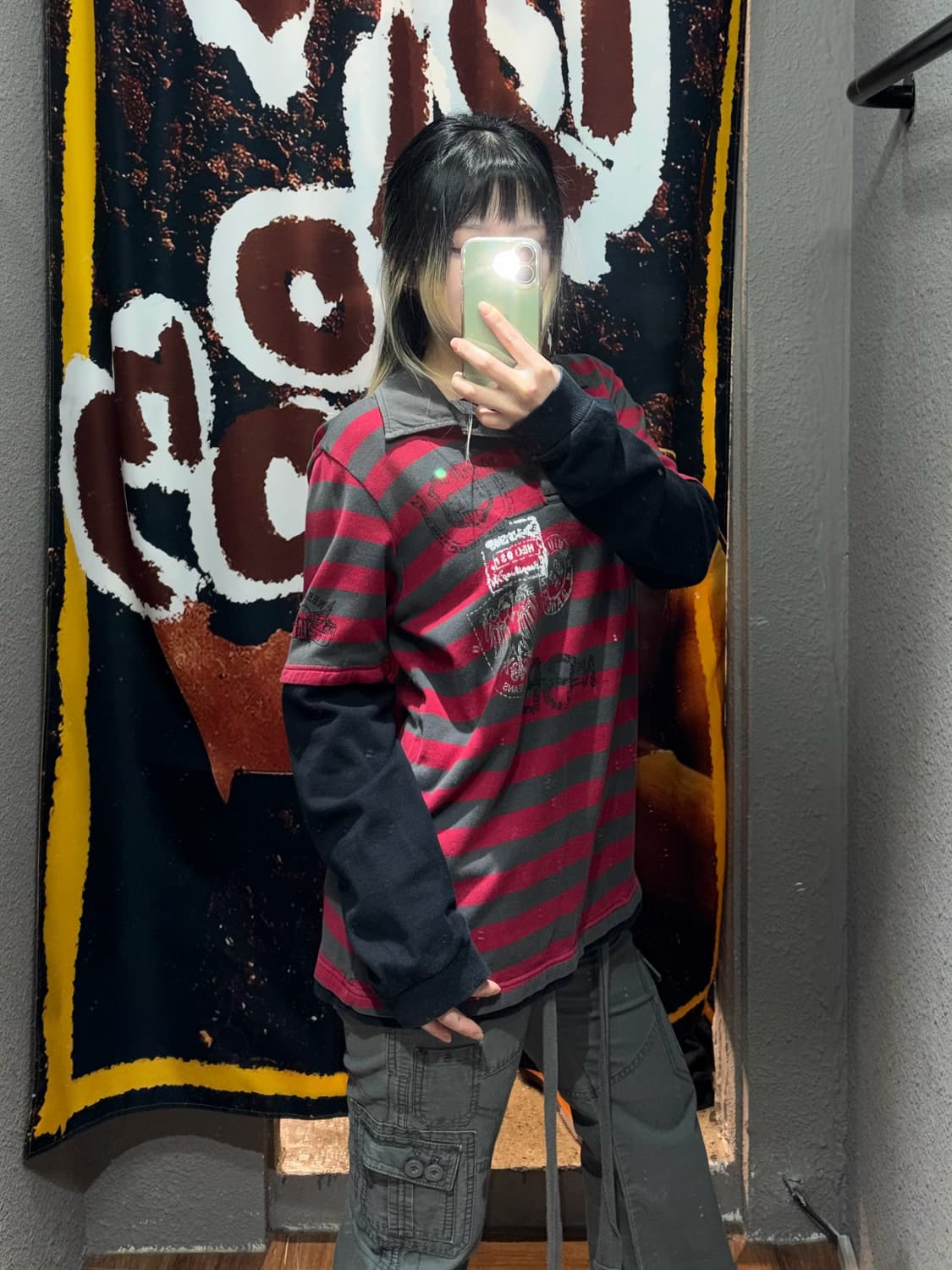 빈티지 스트라이프 레이어드 카라티 상품이미지3