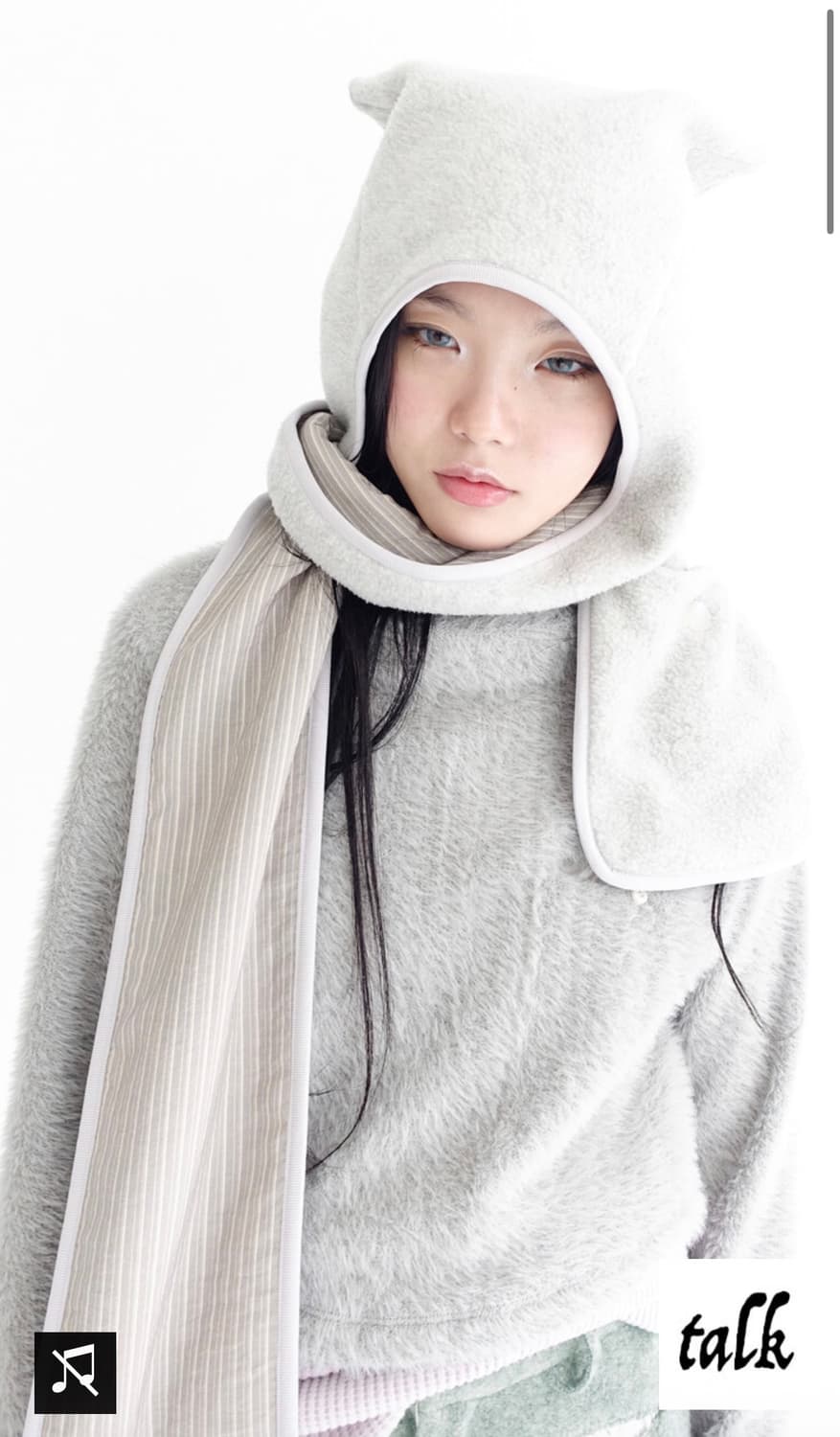 샵페어리 fleece ear hood muffler 멜란지그레이 상품이미지2