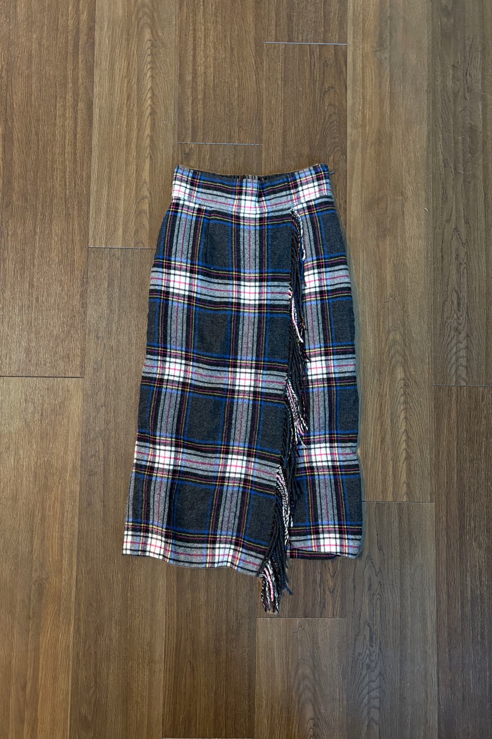 Checkered Fringe Skirt 상품이미지4