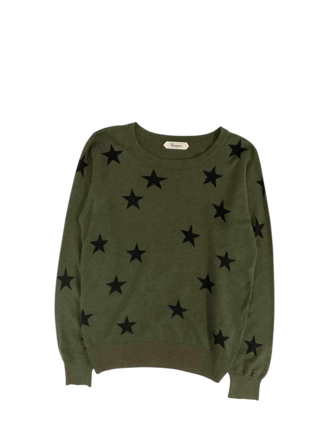 별 패턴 카키 니트  상품이미지1