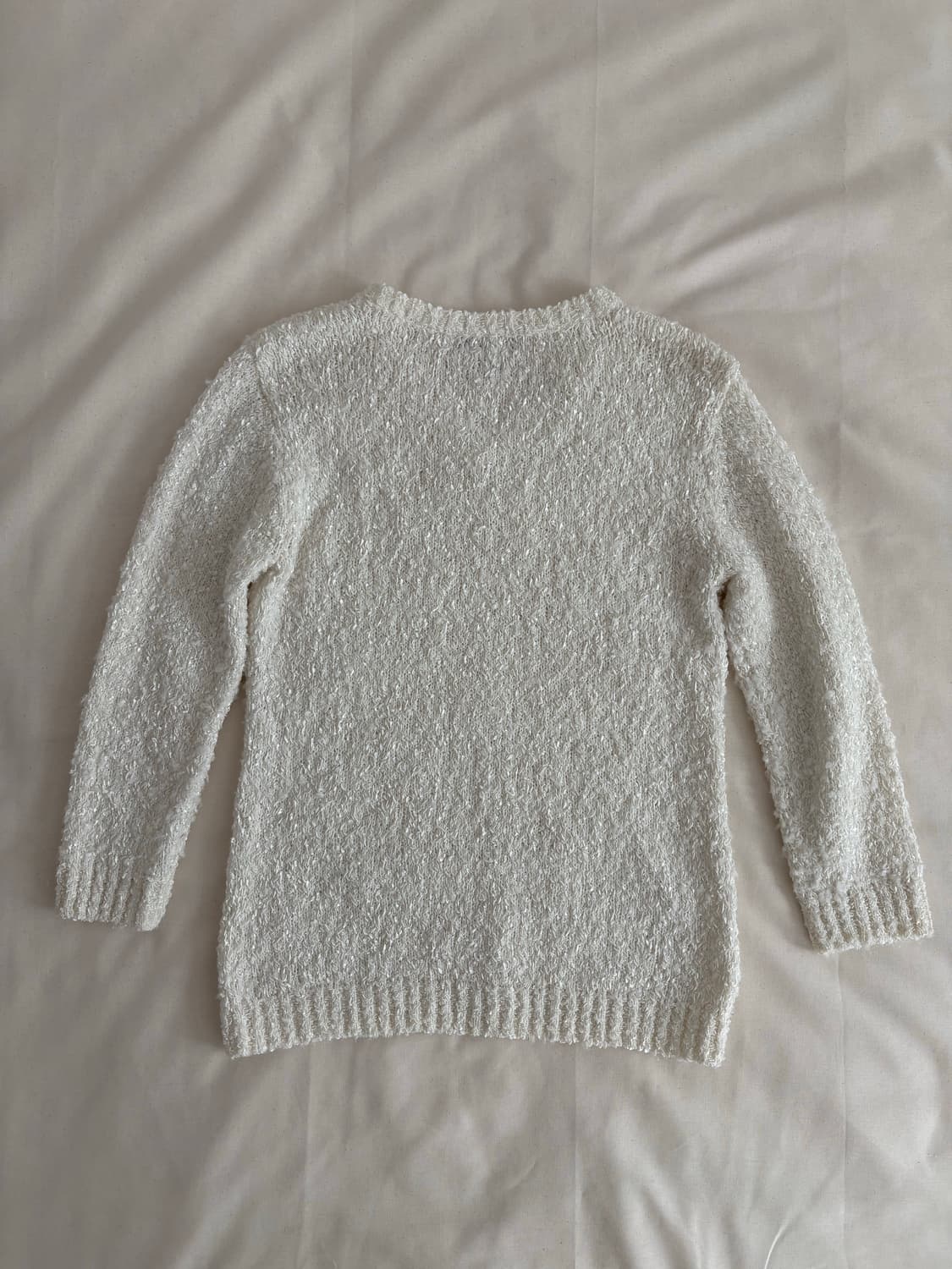 vintage ivory boucle v-neck sweater  상품이미지6