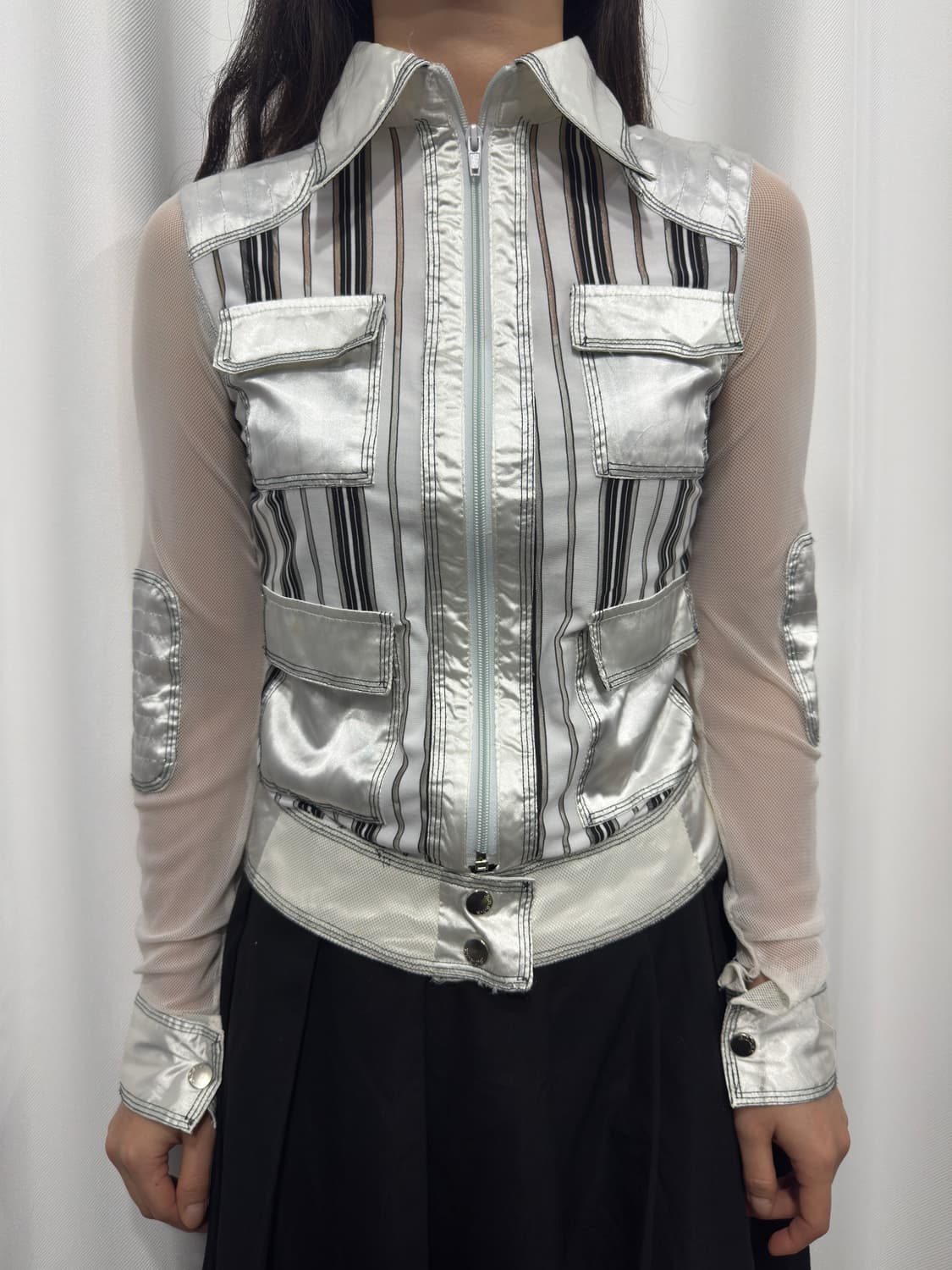 b.l goodlooker silver design mesh zipup 상품이미지1