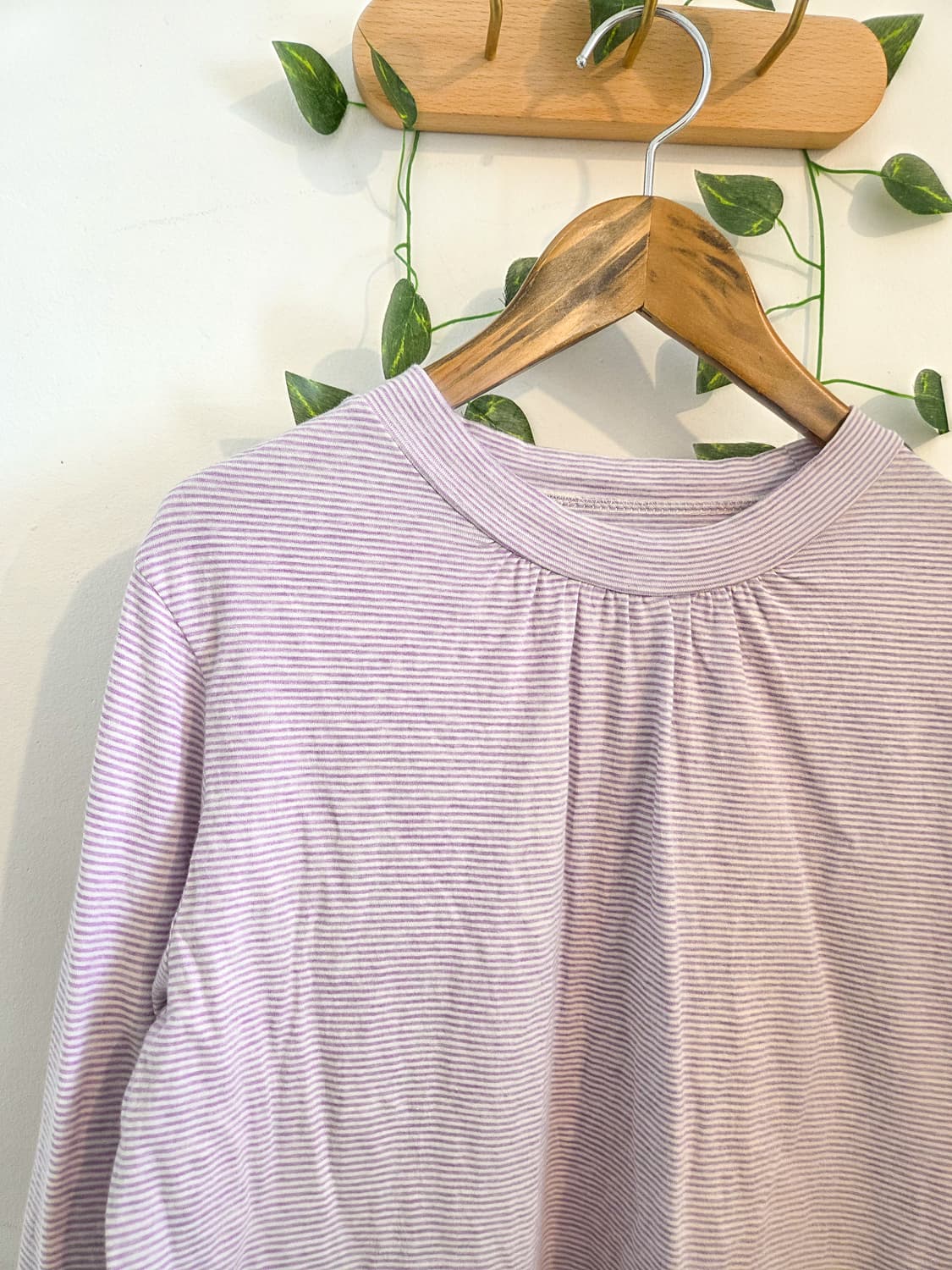 연보라 스트라이프 슬리브 상품이미지2