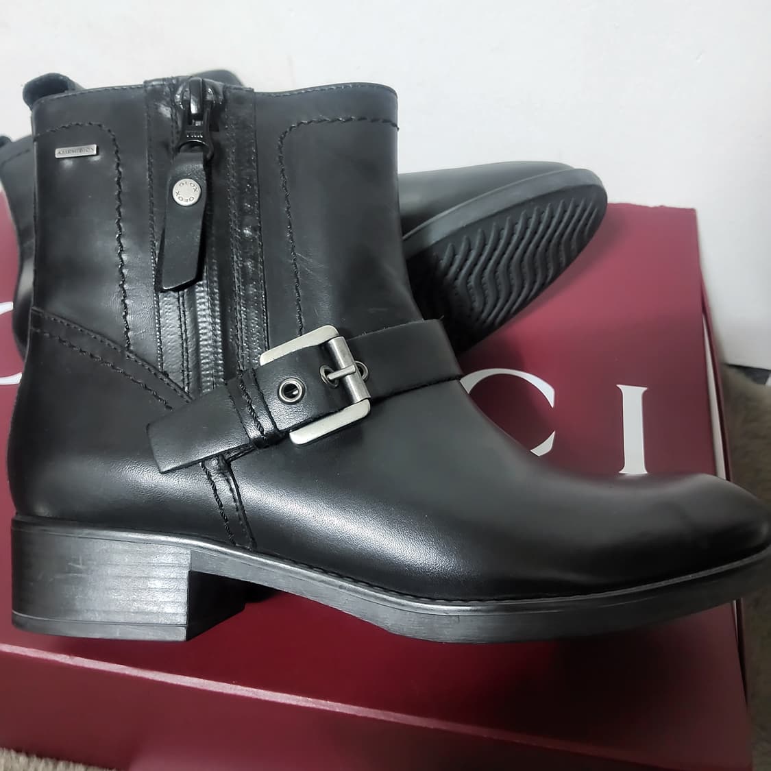 새상품 금강 GEOX 제옥스 가죽 앵클 부츠 워크 워커 35 225 상품이미지6