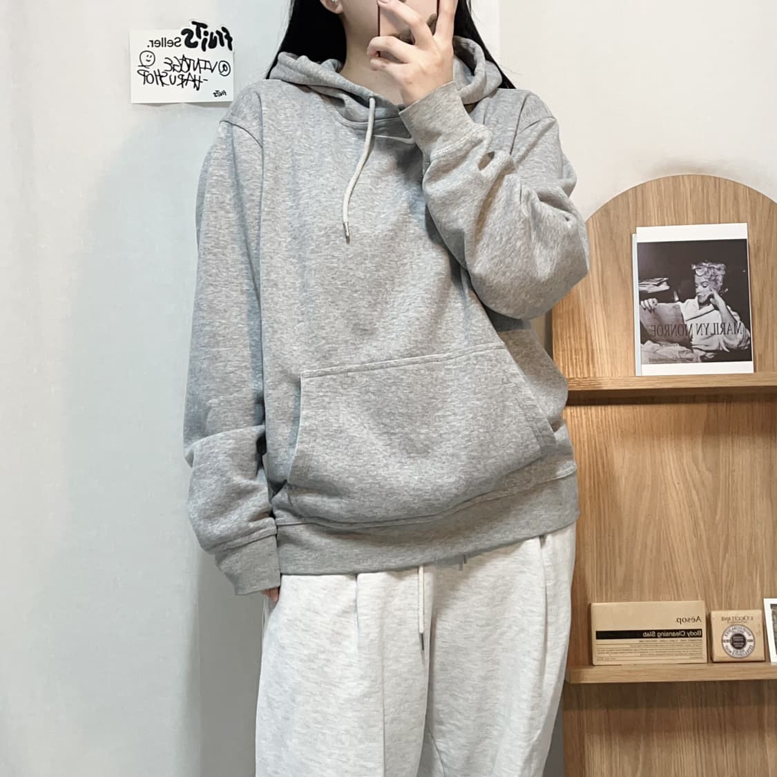 [정품] 나이키 그레이 중앙스우시 후드티 [ M ] 상품이미지3