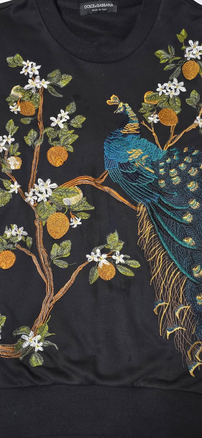 돌체앤가바나 made in Italy 공작새 자수 맨투맨 블랙 100 상품이미지5