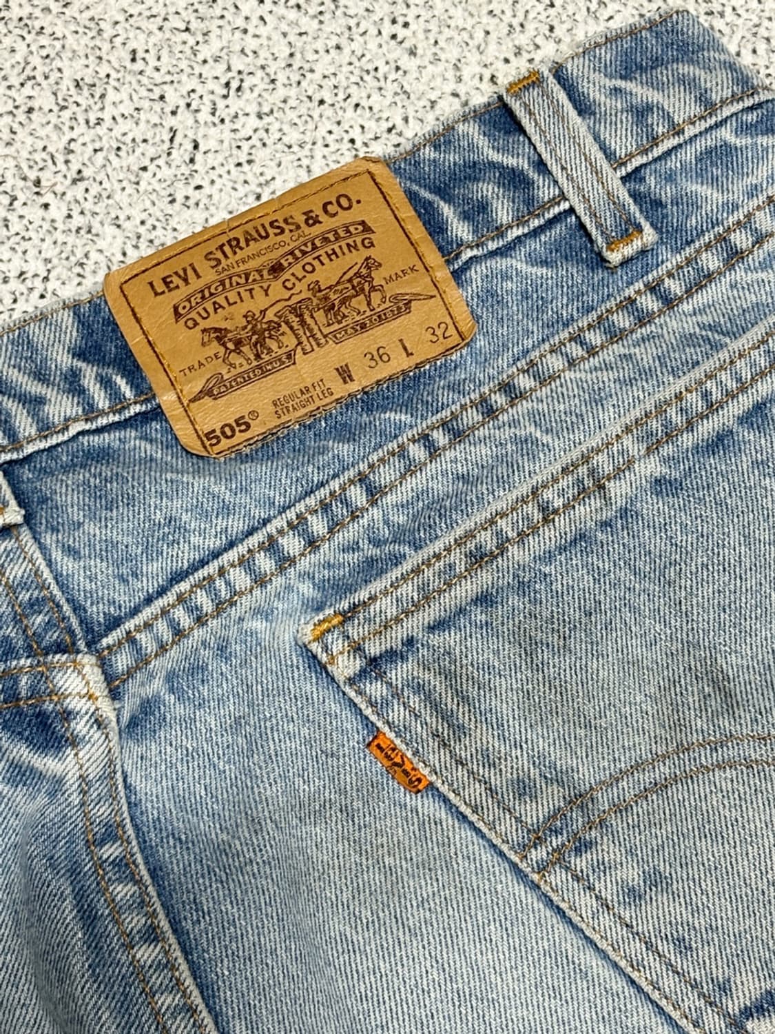 90s 빈티지 리바이스 505 오렌지탭 연청 데님 (실35x31) 상품이미지10