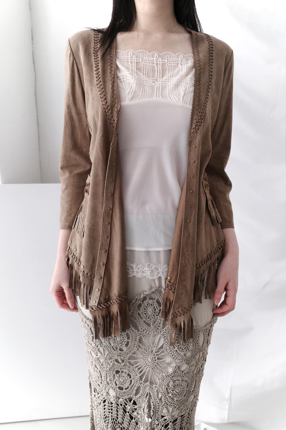 suade fringe snap jacket 상품이미지6