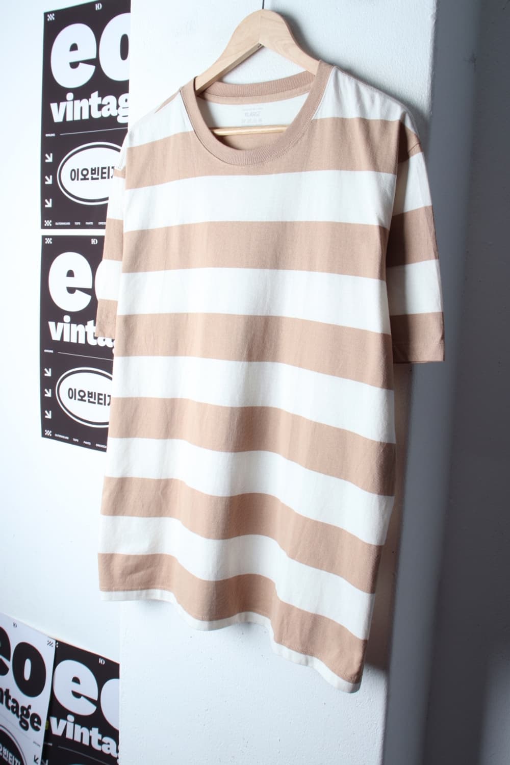 (XL-2XL) 지오다노 반팔 티셔츠 빅사이즈 스트라이프-H33066 상품이미지1