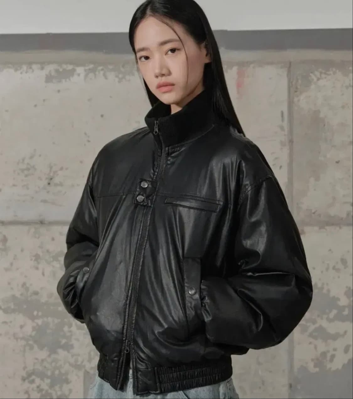 세컨모놀로그 레더 패딩 상품이미지2