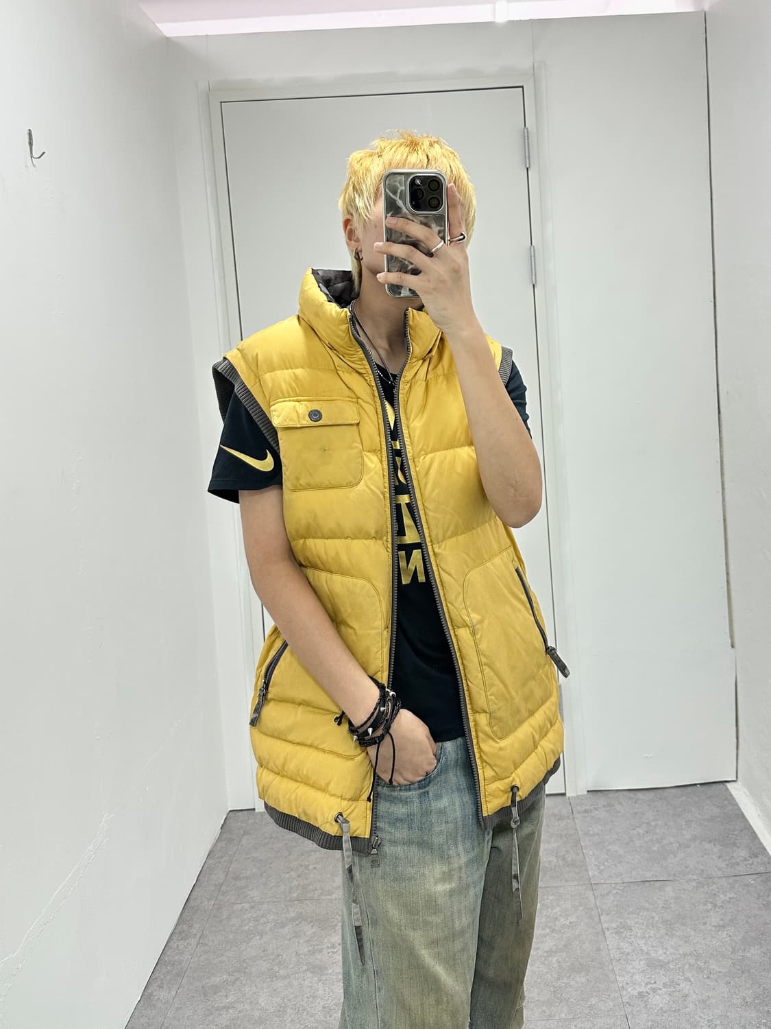 GUESS reversible camo yellow vest 상품이미지10