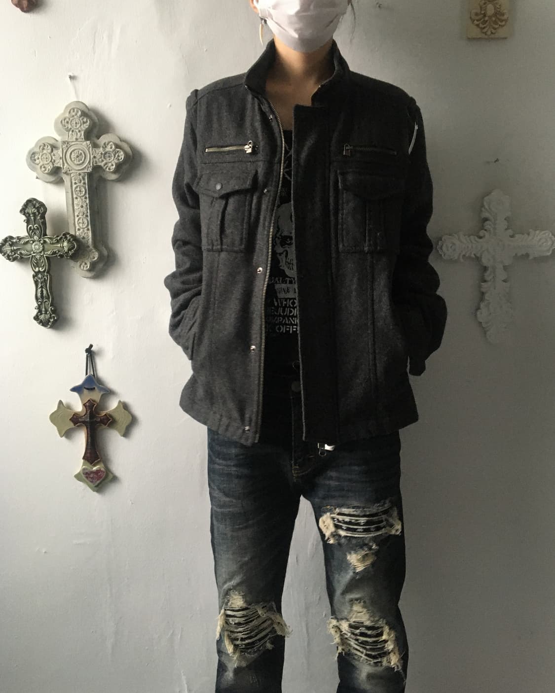 High neck woolen jacket 상품이미지6