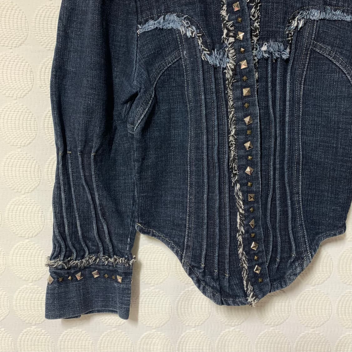 저스트 카발리 데님 스터드 7부 소매 재킷 상품이미지7