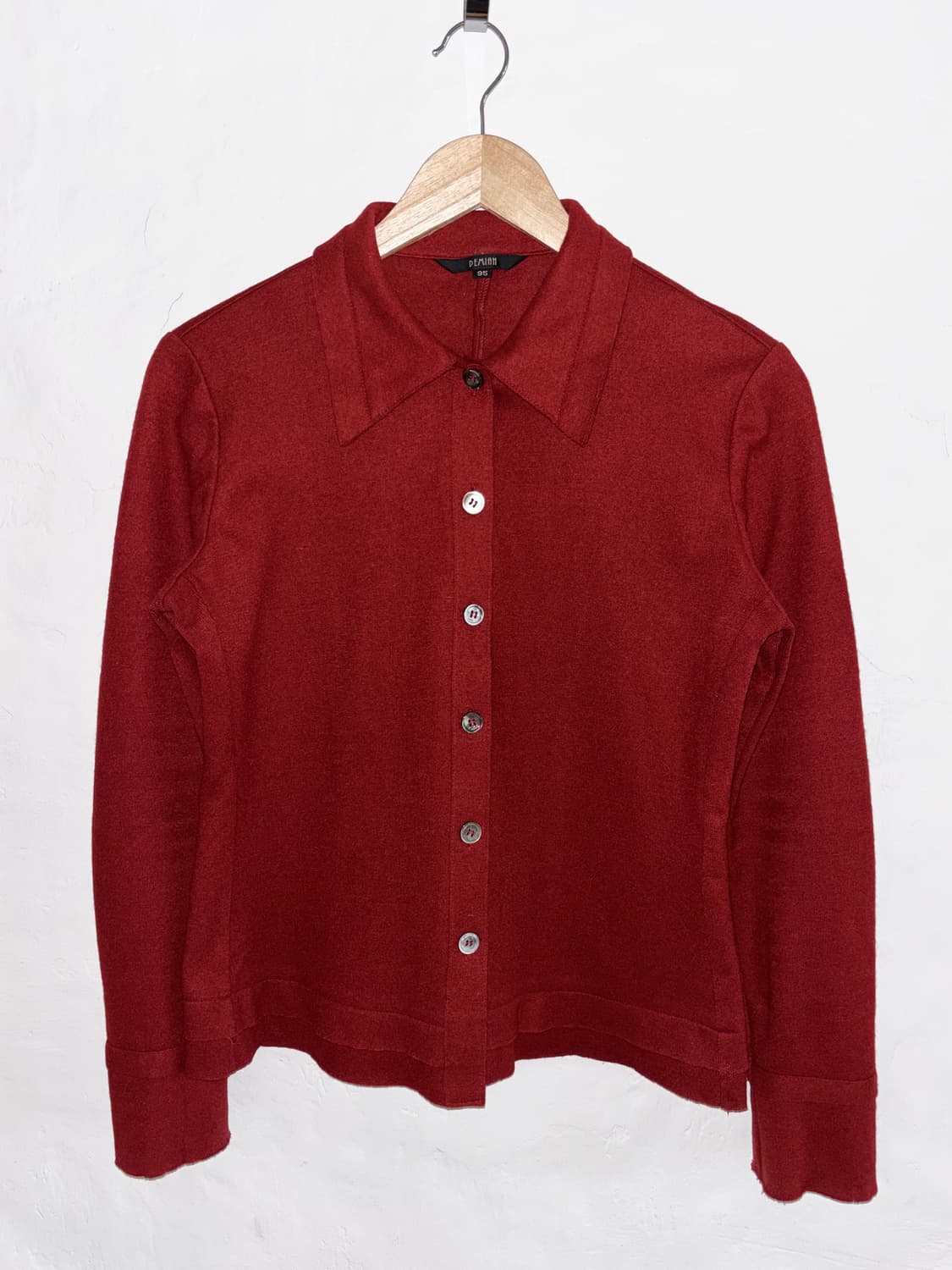 DEMIAN 버건디 울 블렌드 셔츠 자켓 / Burgundy 상품이미지1