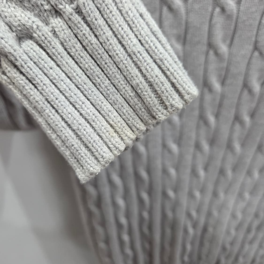 폴로랄프로렌 우먼 코튼 케이블 브이넥 니트 L  상품이미지6