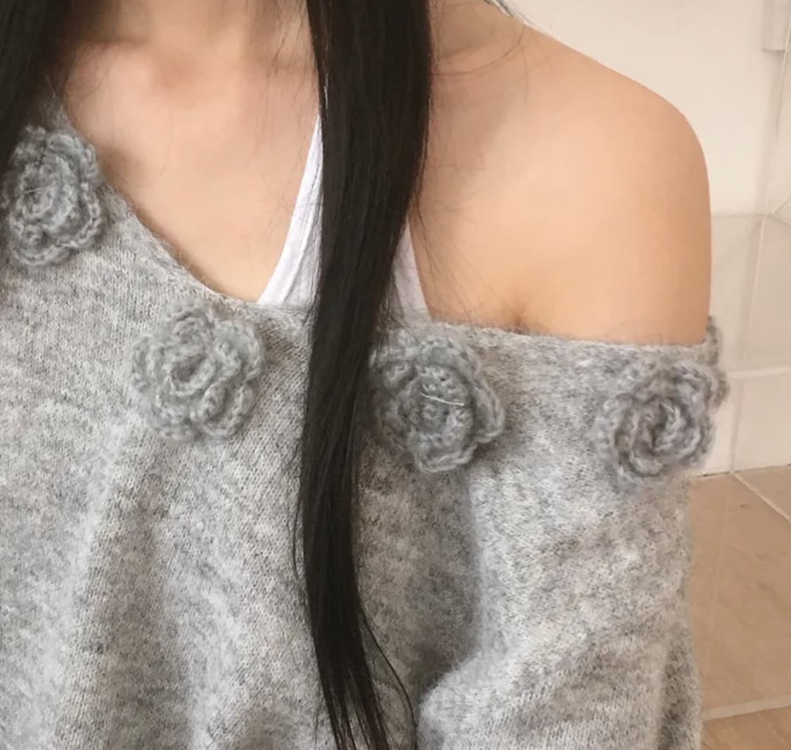 빈티지 꽃 니트 상품이미지3