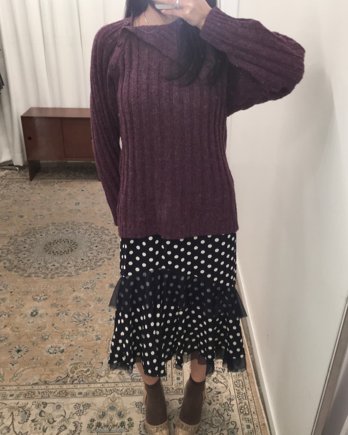 퍼플 하이넥 니트 상품이미지4