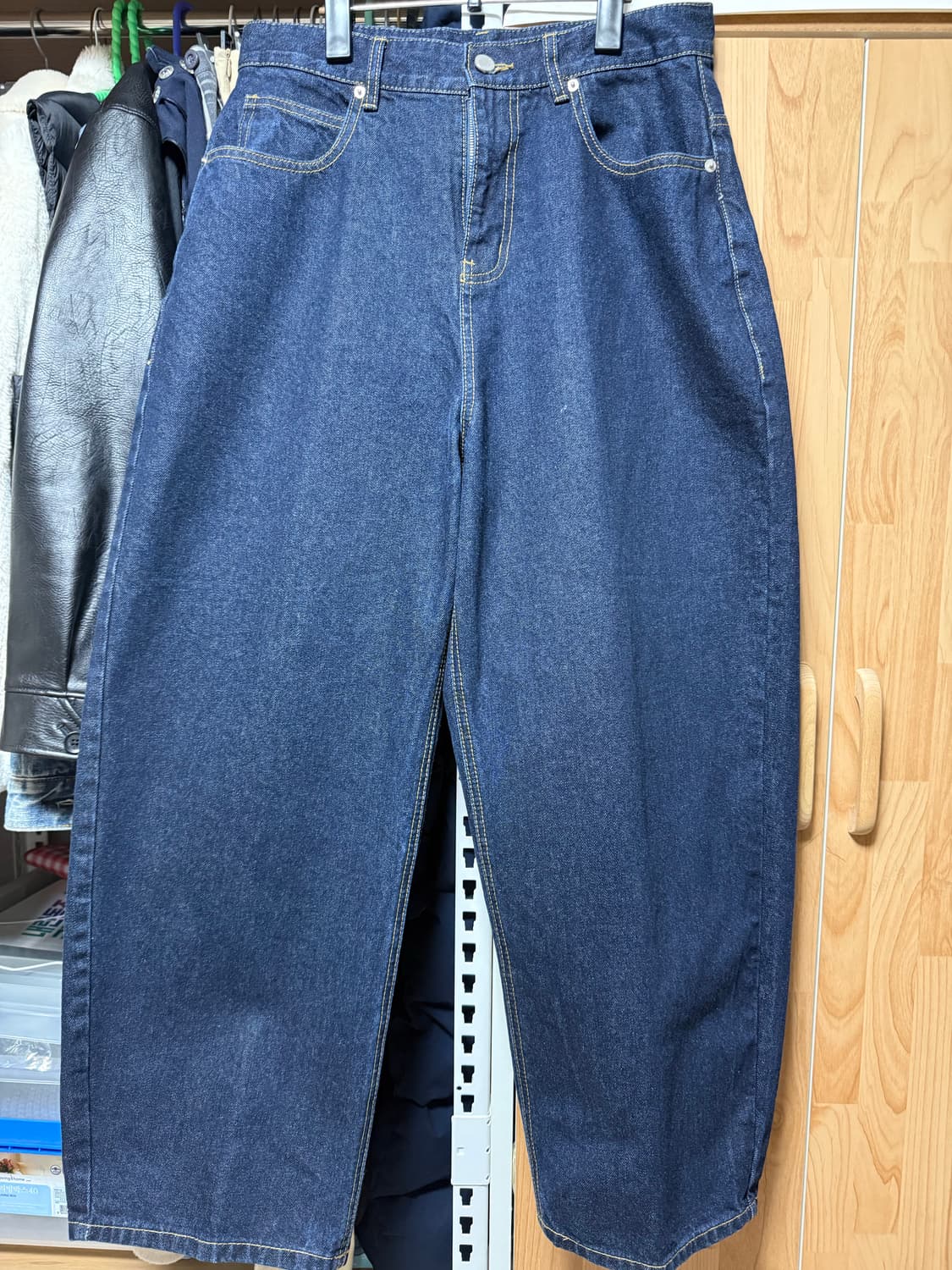 토피 벌룬핏 와이드 데님 생지 L사이즈 상품이미지1