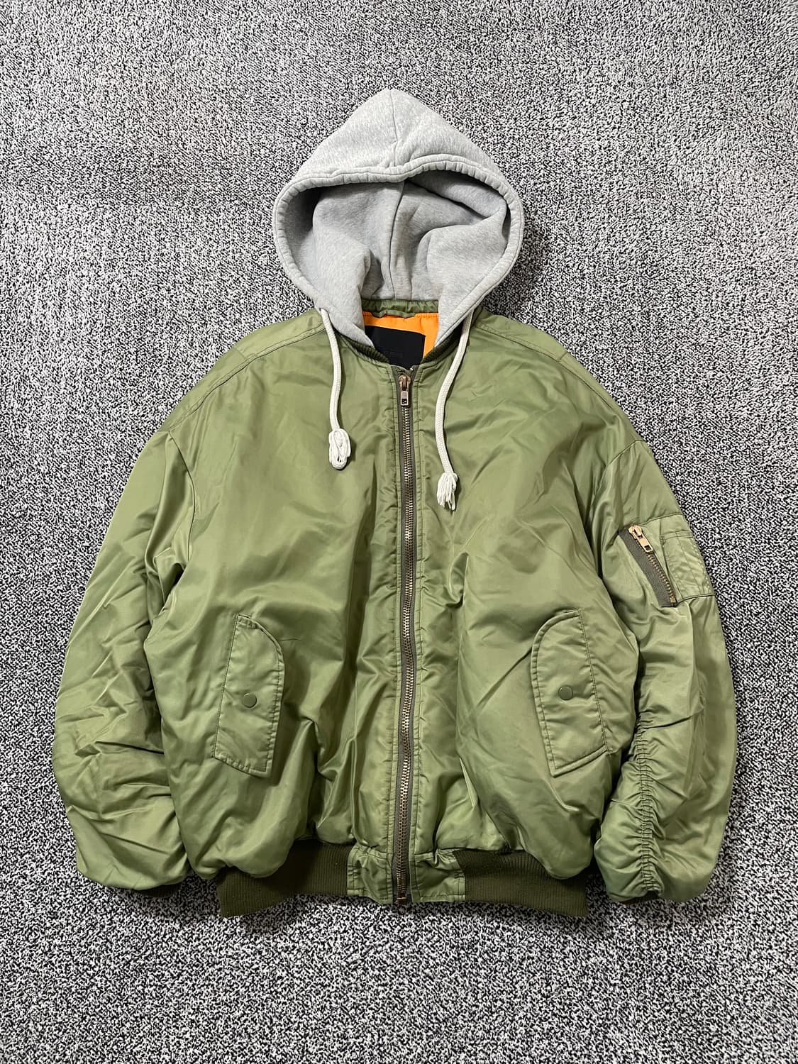 빈티지9. x2 밀리터리 파카 항공점퍼 셔링 포인트 카키 후드 상품이미지1