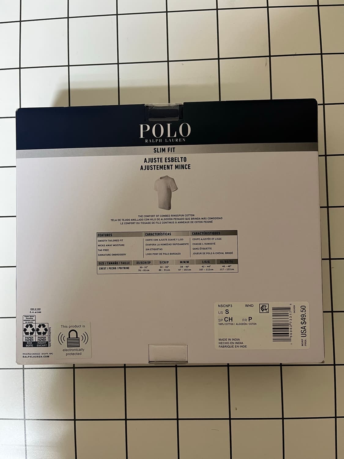 폴로 슬림핏 티셔츠 3개 S 상품이미지2