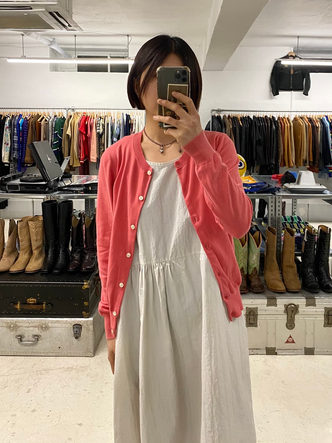 RAY BEAMS collarless cardigan 카라리스 가디건 상품이미지6