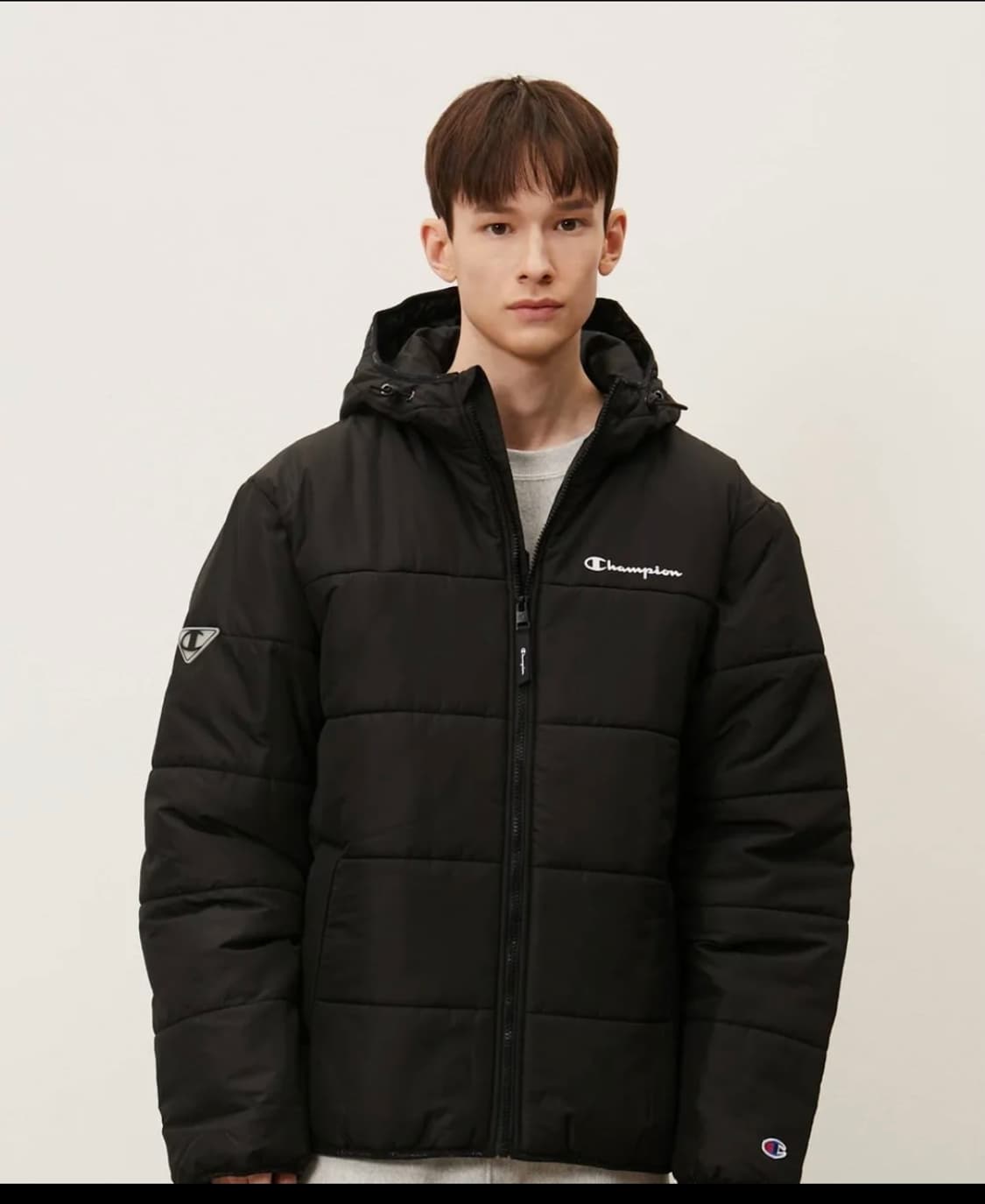 [US] Champion 스크립트 로고 PUFFER 패딩 (BLACK)  상품이미지5
