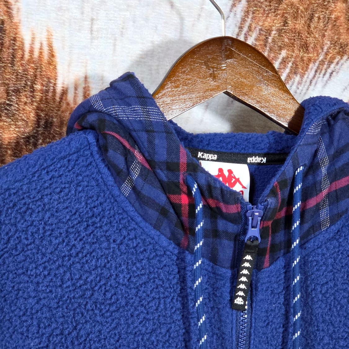 카파 올드스쿨 배색 반집업 후드 후리스 상품이미지2