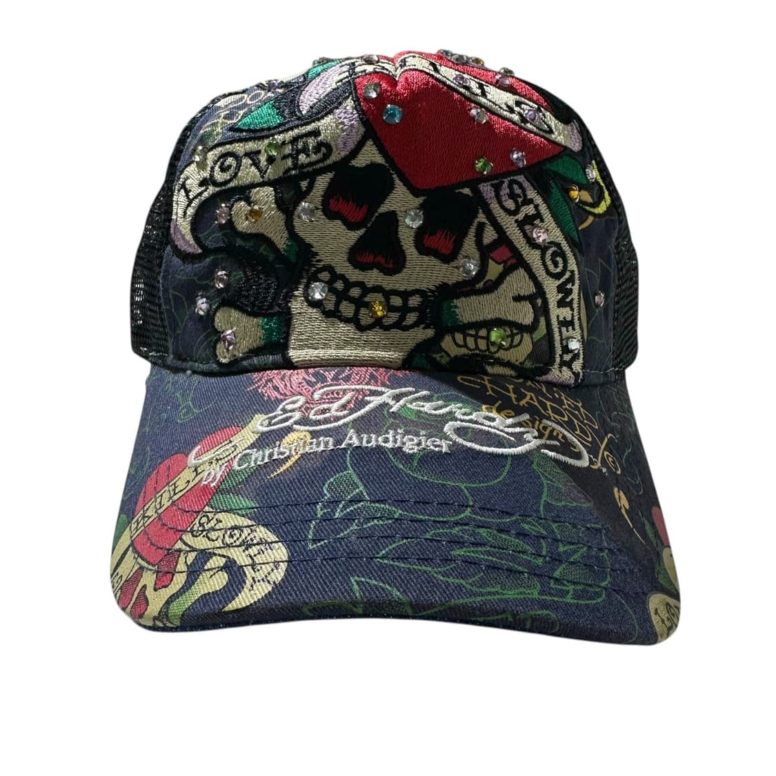 에드하디 로즈 스컬 큐빅 트러커 메쉬 볼캡 상품이미지1