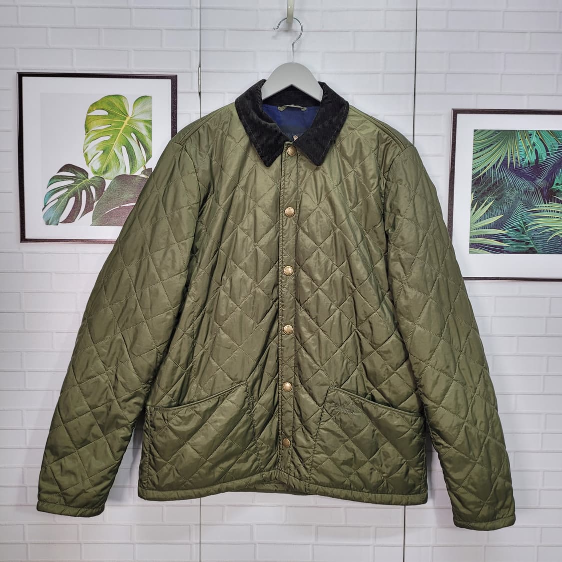 바버 MQU1324OL51 퀼팅 재킷 자켓 올리브색 L사이즈 상품이미지1