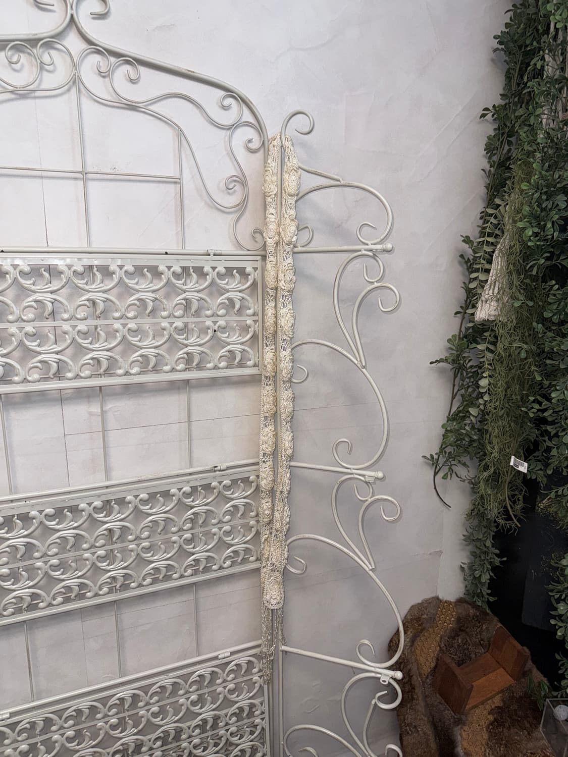 Ivory flower crochet beads pearl scarf 상품이미지4