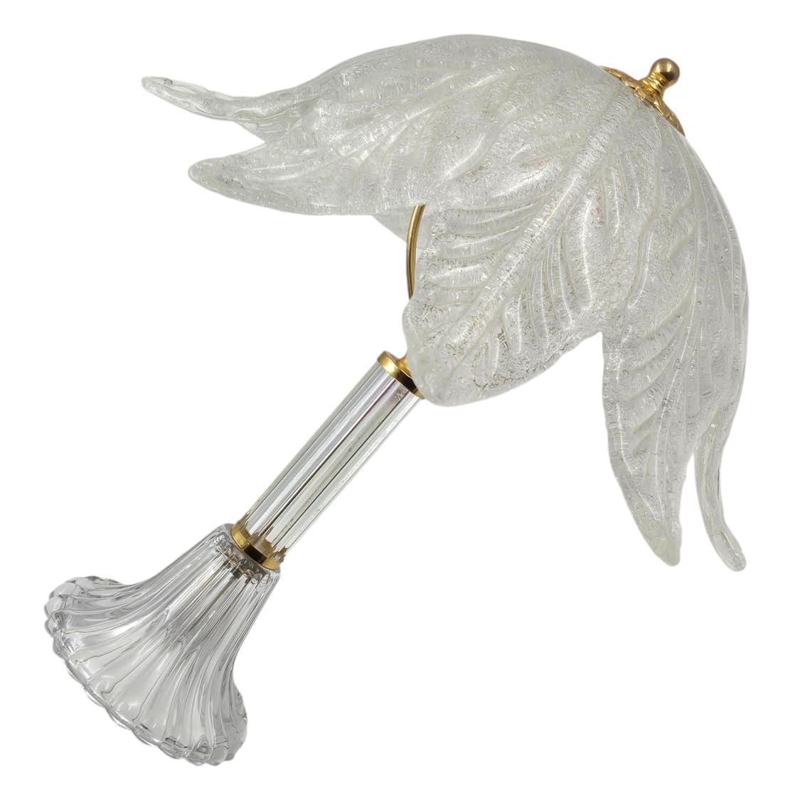 80s 클리어 크랙 글라스 꽃잎 빅 스탠드 램프 상품이미지6