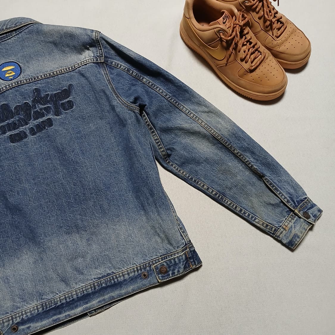 AAPE 에이프 바이베이프 구제 빈티지 트러커 청자켓 데님 상품이미지5