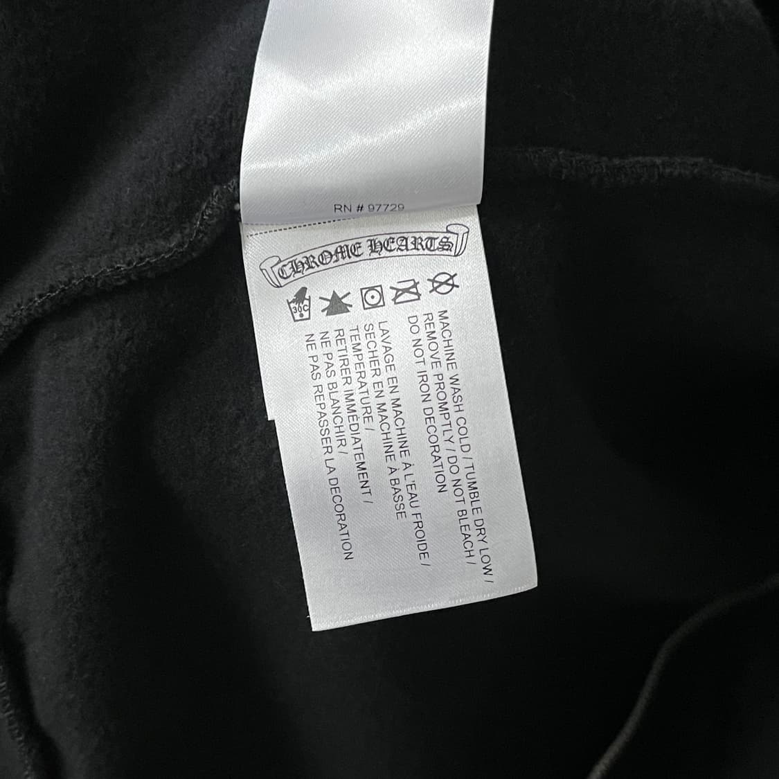 [S급/정품] 크롬하츠 홀스슈 플로랄 퍽유 로고 후드집업 블랙 s 상품이미지6