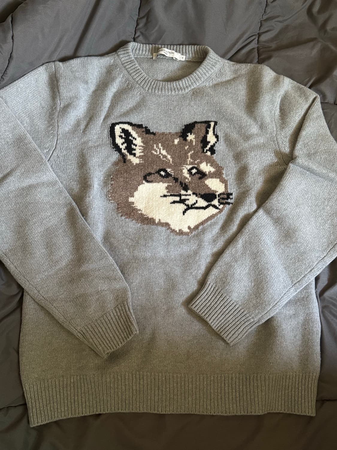 메종키츠네 빅폭스 헤드 램스울 니트 상품이미지1