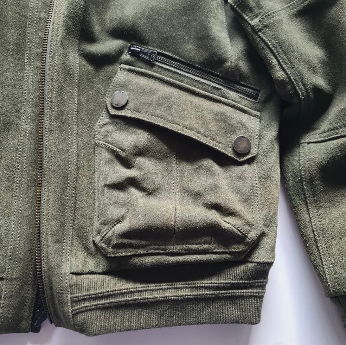 Tommy Hilfiger Olive Leather Jacket 상품이미지5