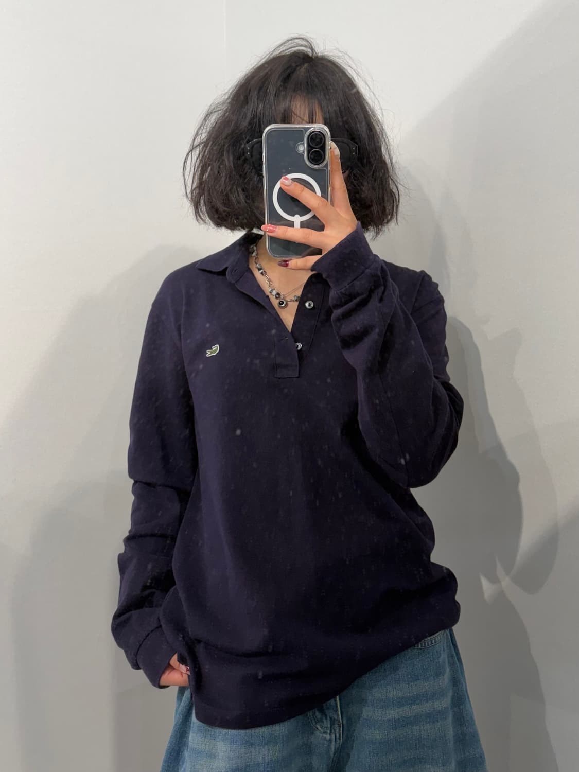 4 라코스테 네이비 긴팔 폴로 셔츠 상품이미지1