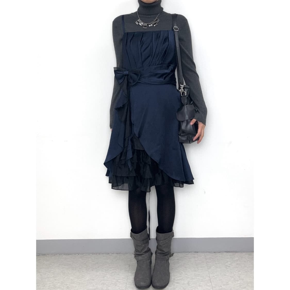 빈티지 고딕 슬리브리스 원피스 드레스 상품이미지2