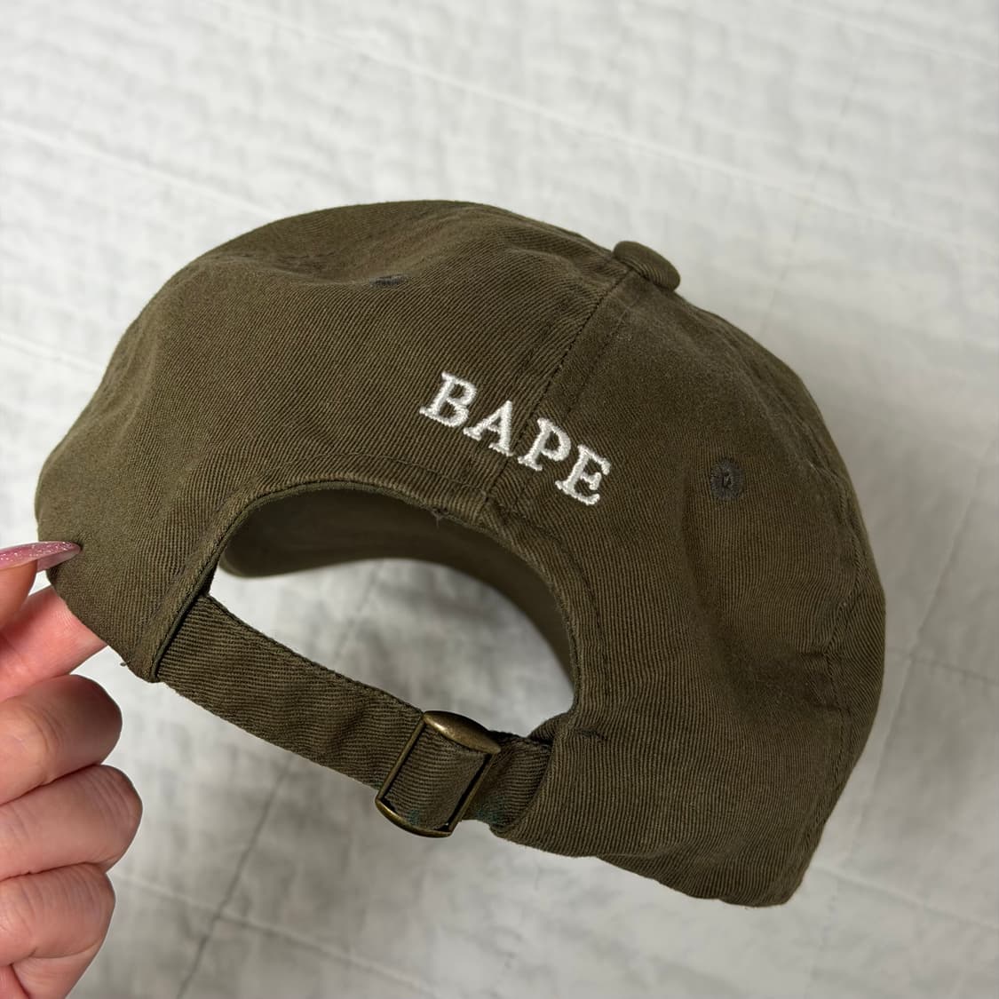새상품급) 베이프 BAPE 볼캡 모자 카키 상품이미지3