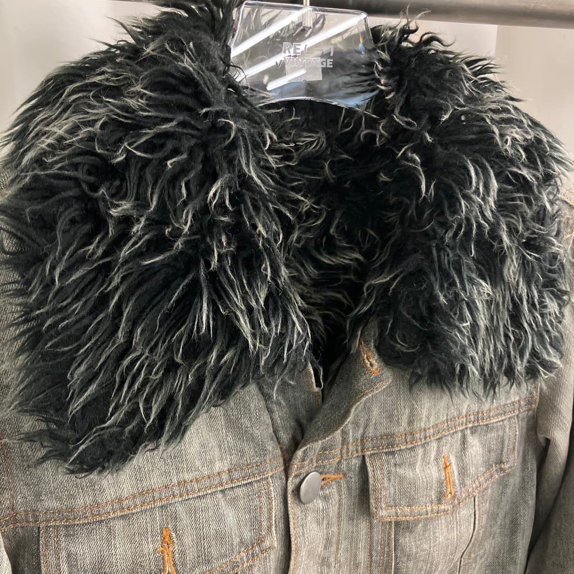 JPN VTG 빈티지 퍼 워싱 데님 자켓 M 상품이미지3