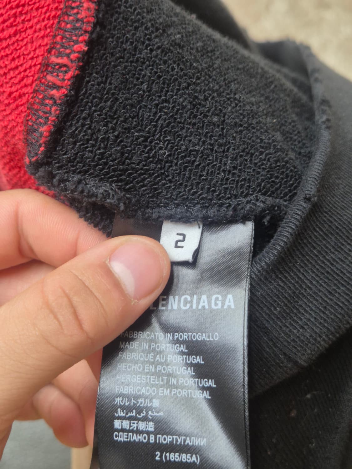 발렌시아가 아디다스 레드 배색 라지핏 후드 블랙 상품이미지4