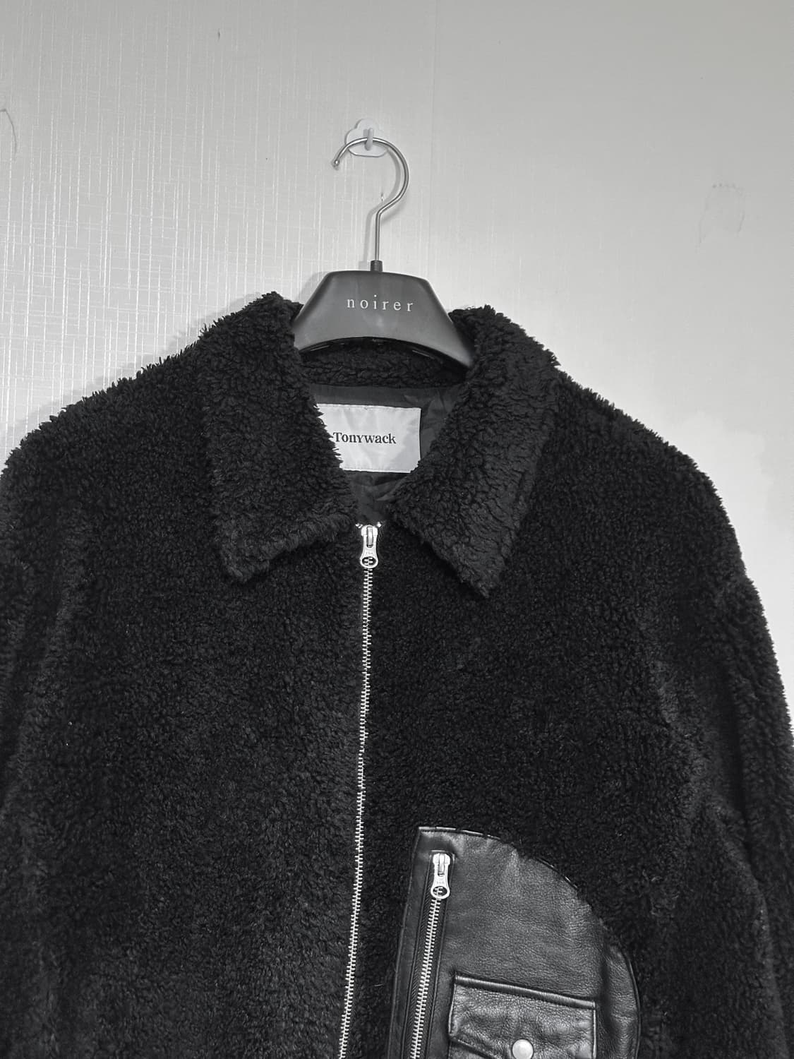 토니웩 레더 트리밍 플리스 자켓 100-105/블랙 상품이미지2