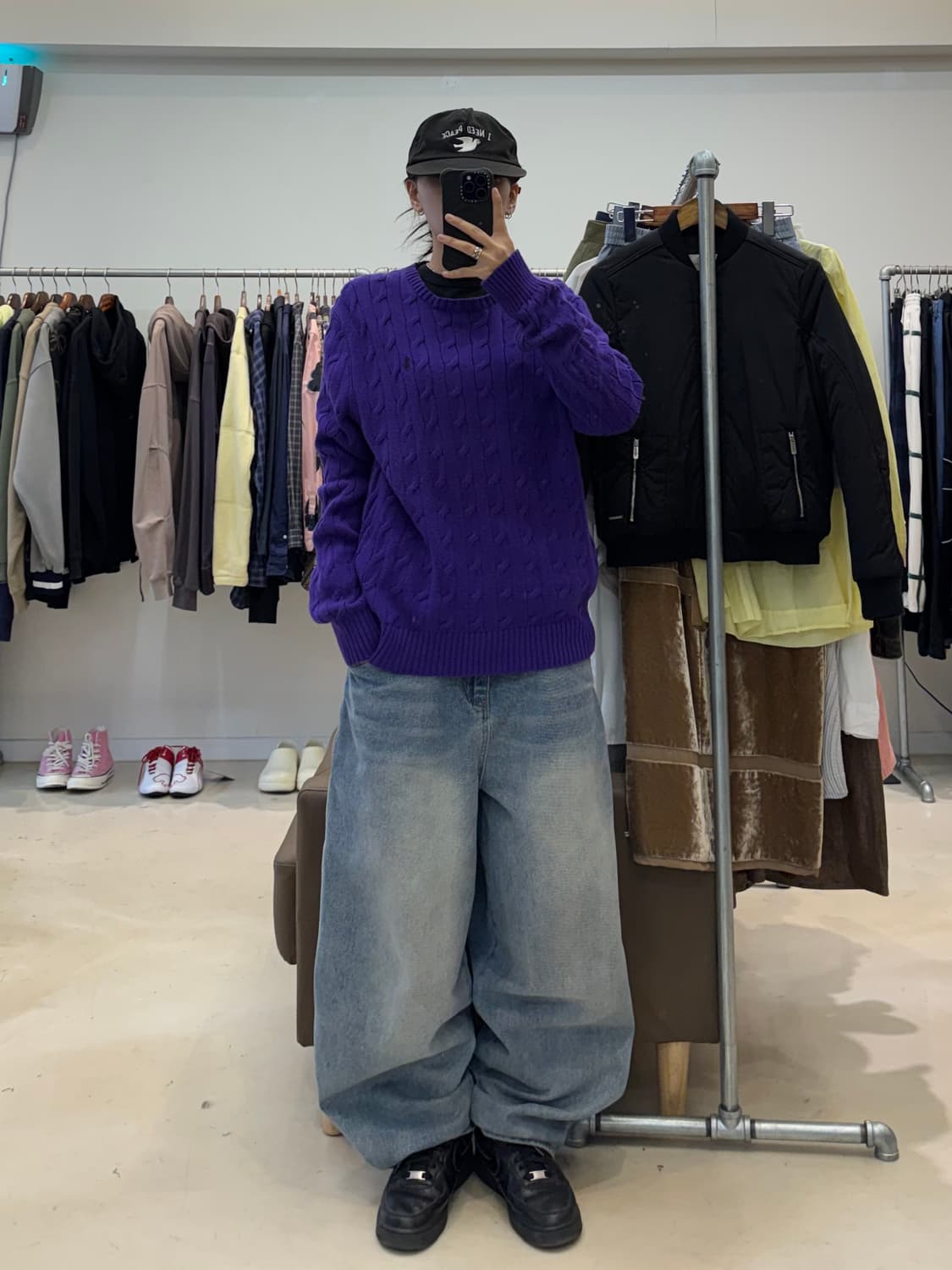 폴로 랄프로렌 꽈배기 니트 퍼플 상품이미지4