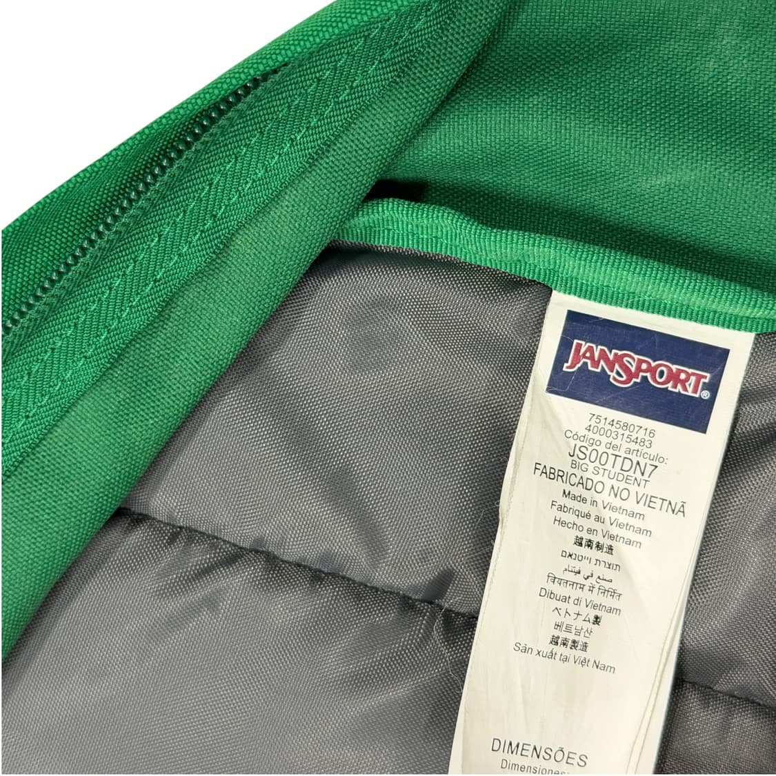 잔스포츠 빅스튜던트 포켓 그린 백팩 가방 상품이미지4