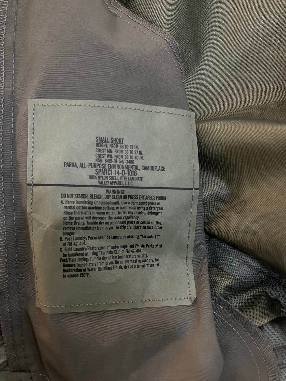 U.S 미공군 고어텍스 파카 S 상품이미지7