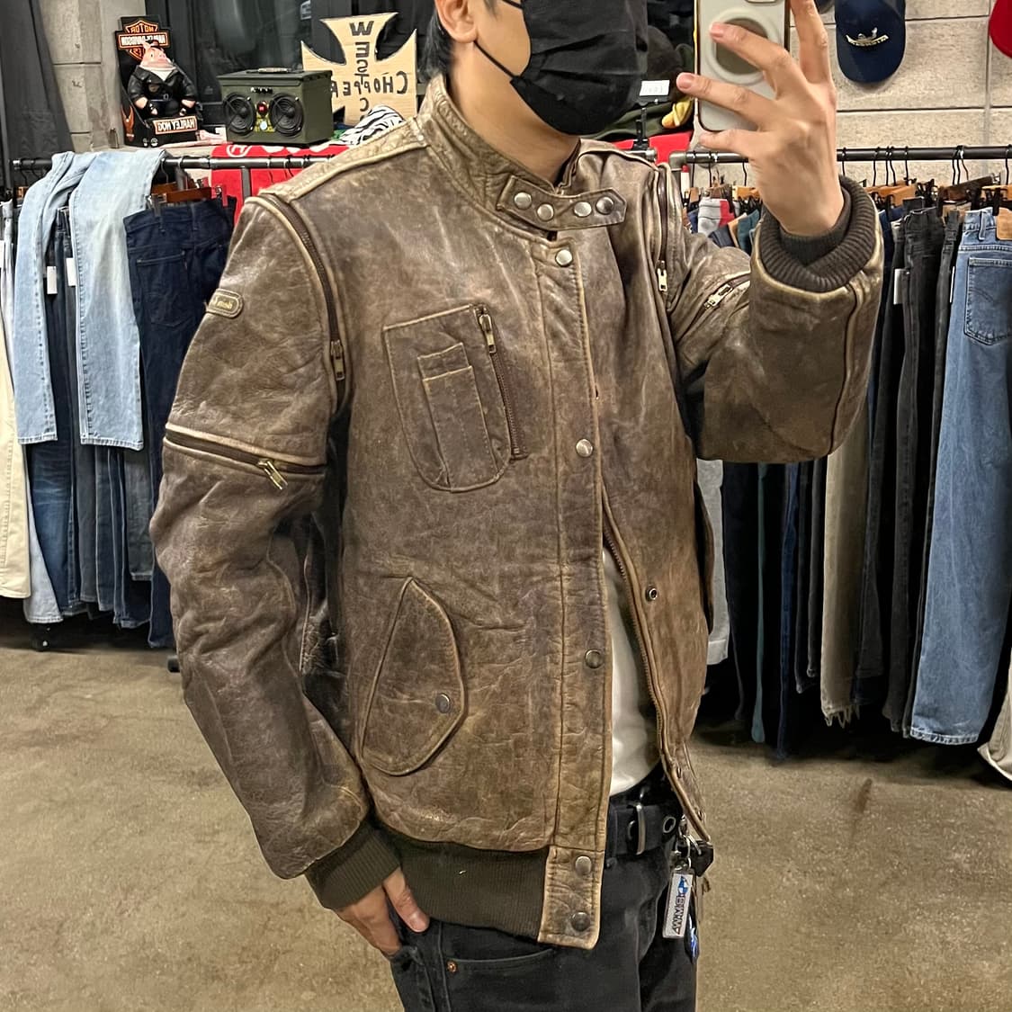 90s Hein Gericke 가죽 라이더 자켓 (100-105) 상품이미지8