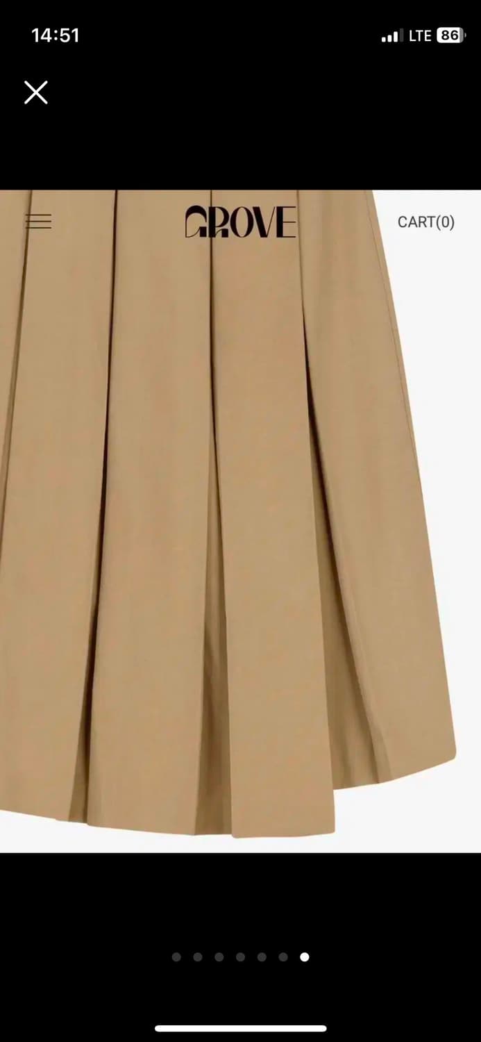 그로브 플리츠 스커트 치마 S 베이지 상품이미지7