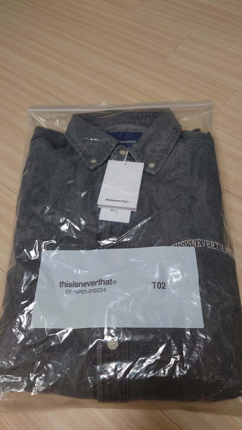 디스이즈네버댓 워시드 데님 셔츠 그레이 L 상품이미지2