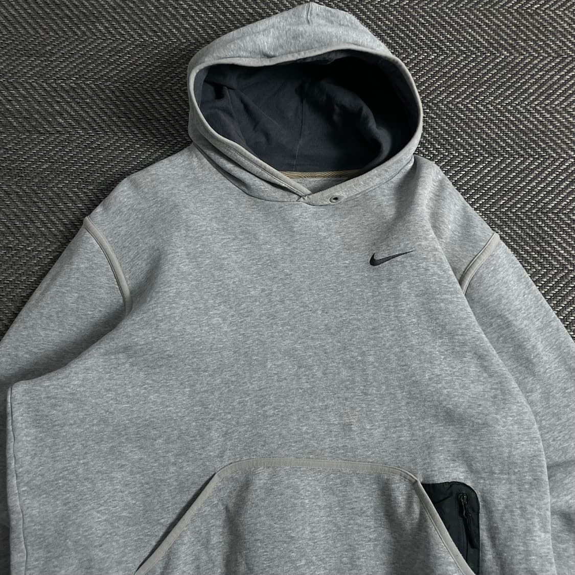00s 나이키 올드스쿨 디테일 그레이 후드 티셔츠 o 3843 상품이미지2