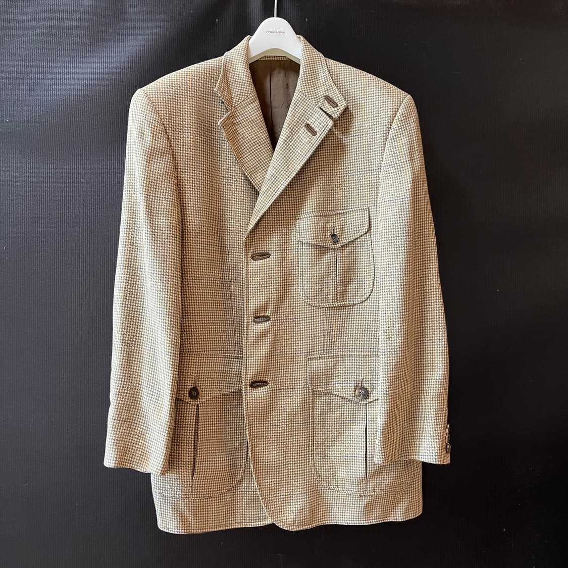 울 실크 린넨 혼방 DAKS London 본사 라인 헌팅자켓  50S 상품이미지2