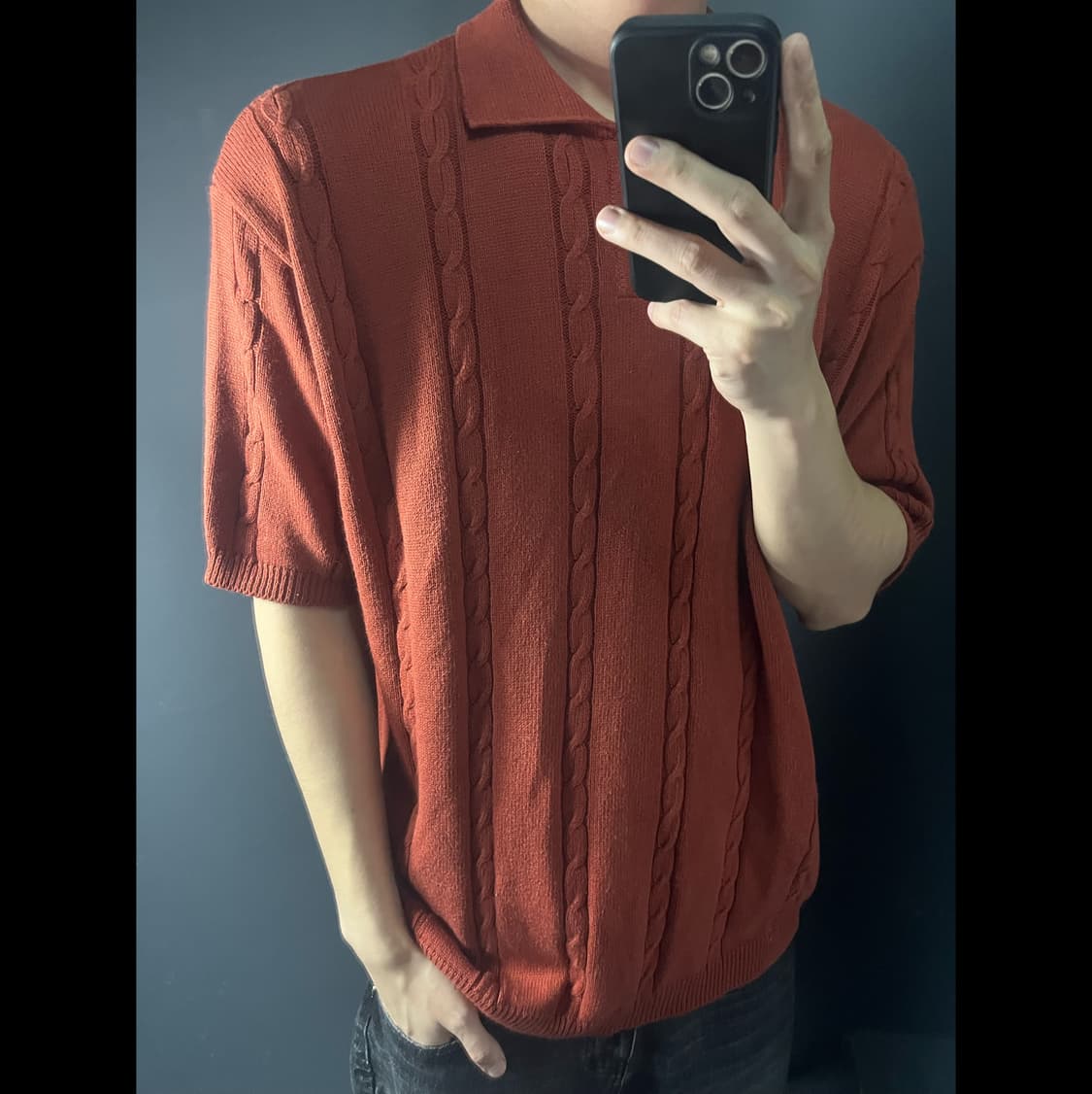 [100-105] XTONZ 엑스톤즈 카라 니트 반팔티 상품이미지1